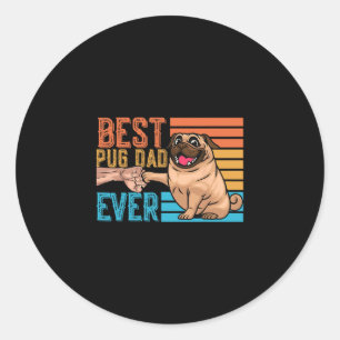 Mops Vater Ever Vatertag Papa Mops Runder Aufkleber