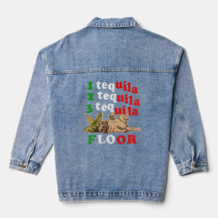 Mops Vater Funny Vatertag Geschenk 1 2 3 Tequila F Jeansjacke