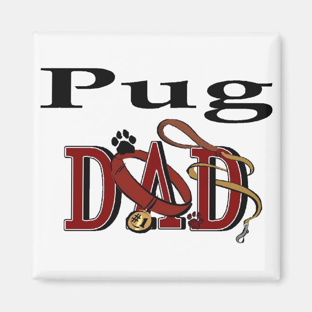 Mops Vater Geschenke Magnet (Vorne)
