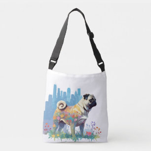Mops Vector Art Animal in the Majestic Nature Wild Tragetaschen Mit Langen Trägern
