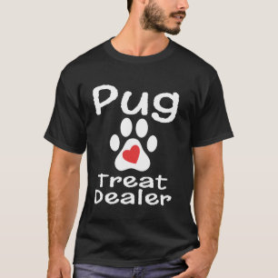 Mops-Verkäufer Pfotenabdruck Herz Hundeliebhaber M T-Shirt