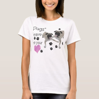 "Mops" verlasse Pappabdrücke auf Ihrem Herzen T-Shirt