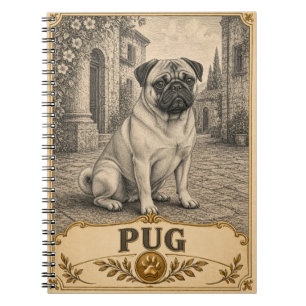 Mops, Vintage-Heritage-Hund Notizblock
