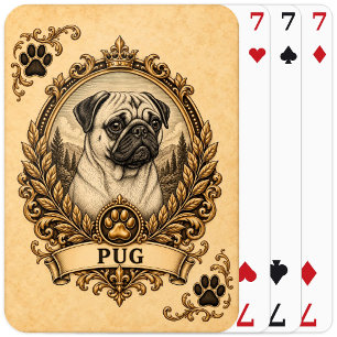 Mops, Vintage Heritage Hund Spielkarten