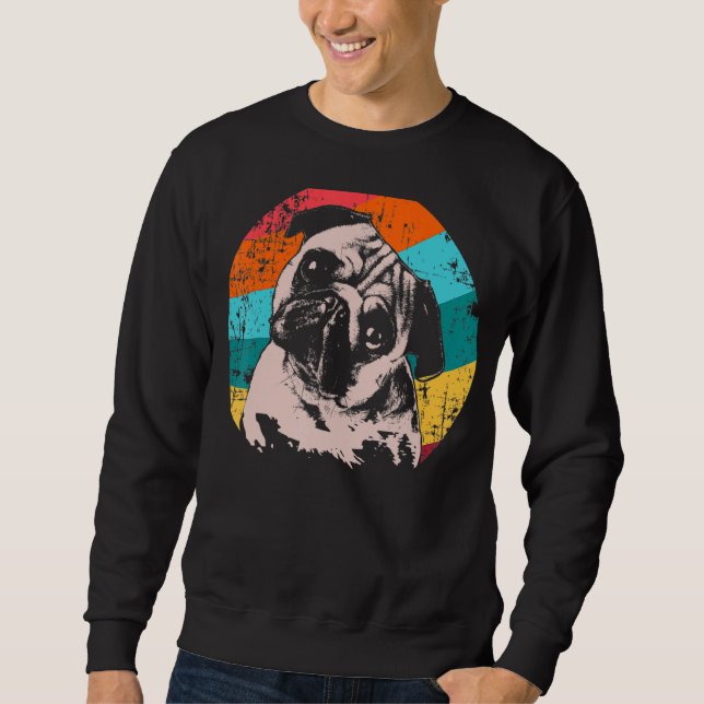 Mops Vintage Stilidee Sweatshirt (Vorderseite)
