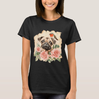 Mops Vogel süßer Hund lustiger Mops  T-Shirt