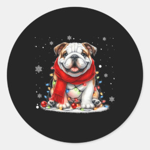 Mops von Nutztieren Hunde Weihnachtsartikel Pajama Runder Aufkleber