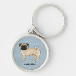 Mops von Ziegenblättern Mops Hunde Rasse und Indiv Schlüsselanhänger