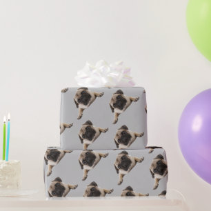 Mops Wasserfarbe Dog Tier Spaß Kunst Geschenkpapier