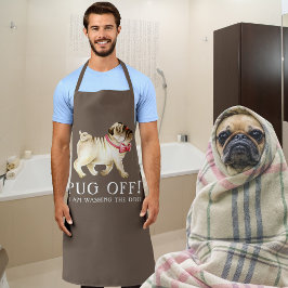 Mops weg! individuelle Name Mops Kunsthund braun Schürze