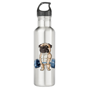 Mops Weighlift Funny Deadlift Männer Fitness Spiel Edelstahlflasche