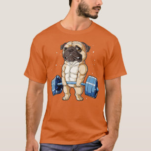Mops Weightlift Funny Deadlift Fitness Männer Fitn T-Shirt