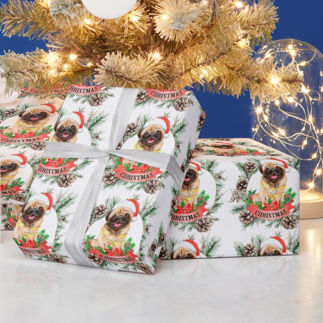 Mops Weihnachten Geschenkpapier (Feiertage)