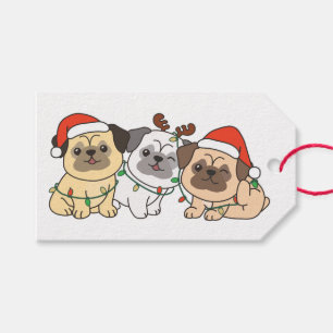 Mops Weihnachten Tiere Niedlich Hunde Urlaub Geschenkanhänger