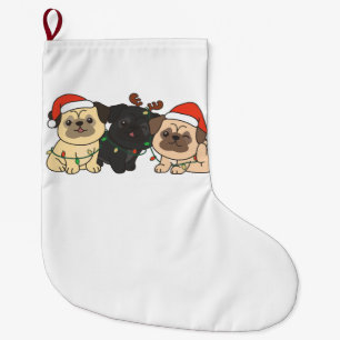 Mops Weihnachten Tiere Niedlich Hunde Urlaub Großer Weihnachtsstrumpf