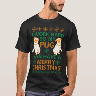 Mops Weihnachten Vintag T-Shirt