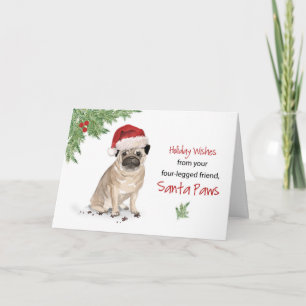 Mops Weihnachten Von Hund in sonniger Weihnachtsma Karte