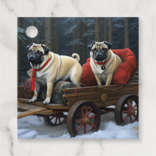 Mops Weihnachts-Feiertage Geschenkanhänger