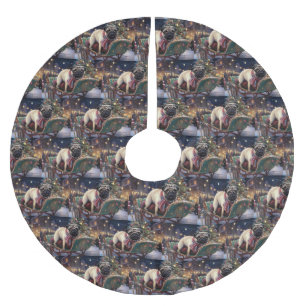 Mops Weihnachts-Feiertage Polyester Weihnachtsbaumdecke