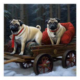 Mops Weihnachts-Feiertage Poster