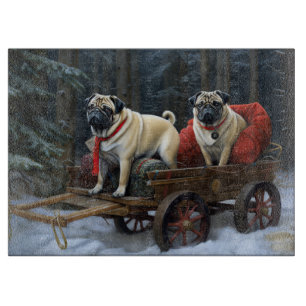 Mops Weihnachts-Feiertage Schneidebrett