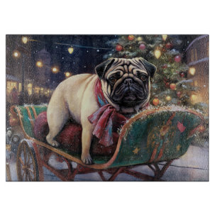 Mops Weihnachts-Feiertage Schneidebrett