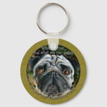 Mops Weihnachts-Schlüsselanhänger