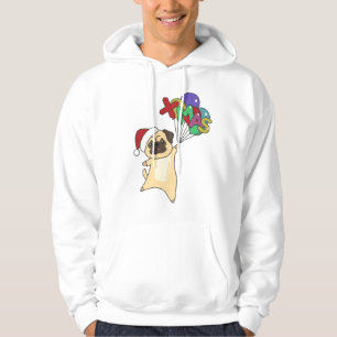 Mops Weihnachts-Schnee Wintertiere Hunde Hoodie