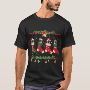 Mops Weihnachts-Strumpf Dog Xmas Sweater T-Shirt