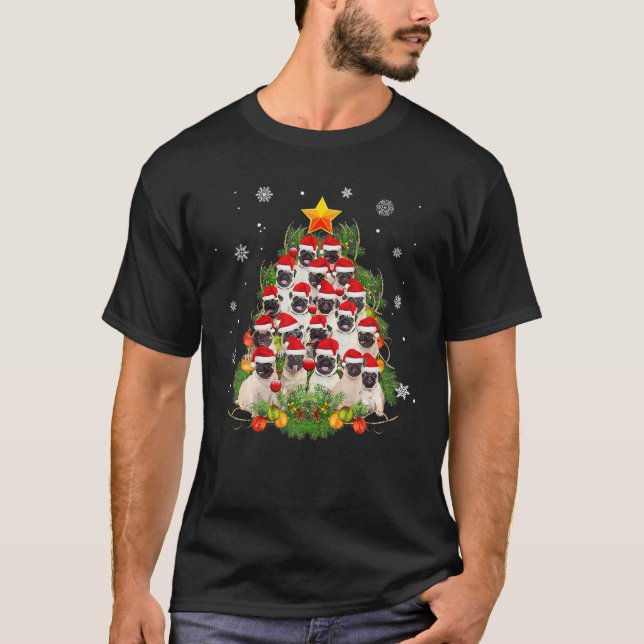Mops Weihnachtsbaum Funny Weihnachten Geschenke fü T-Shirt (Vorderseite)