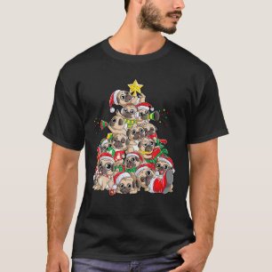 Mops-Weihnachtsbaum-Hund-Weihnachtsmann-Weihnachte T-Shirt