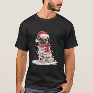Mops Weihnachtsbaum Lichter Funny Mops Dog Lover X T-Shirt