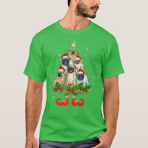 Mops Weihnachtsbaum Lichter Niedliche Weihnachtsma T-Shirt
