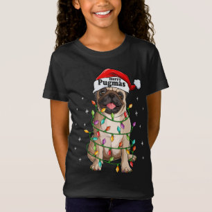 Mops Weihnachtsbaum Lichter Santa Dog Xmas Funny M T-Shirt