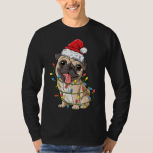 Mops Weihnachtsbaum Lichter Weihnachten Weihnachte T-Shirt