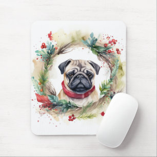 Mops Weihnachtsfest Mousepad