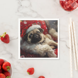 Mops Weihnachtsfestlich Serviette