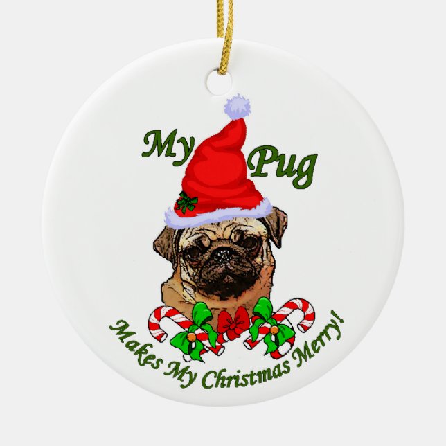 Mops Weihnachtsgeschenke Ornament (Vorne)