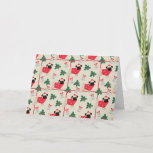 Mops-Weihnachtsgrußkarte (leer) Karte