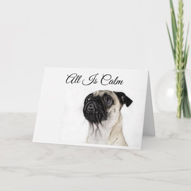 Mops Weihnachtskarte Feiertagskarte (Vorderseite)