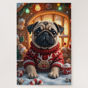 Mops-Weihnachtskunst