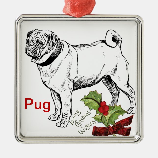 Mops Weihnachtsschmuck (Vorne)