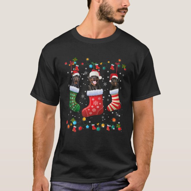 Mops Weihnachtssocken Funny Xmas Pajama Mops Hund  T-Shirt (Vorderseite)