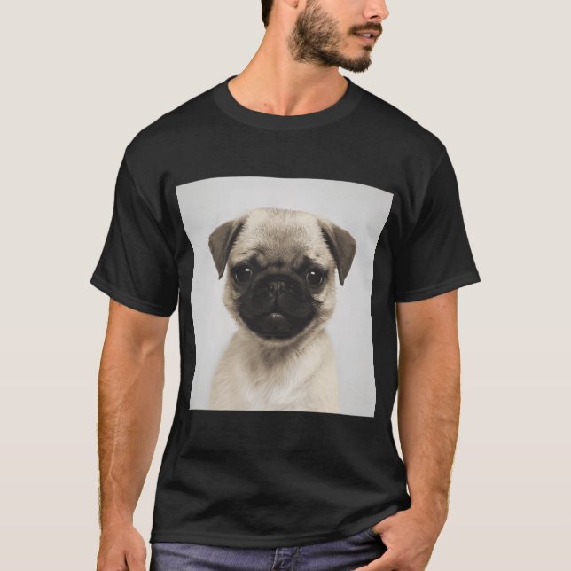 Mops-Welpe - Bunt T-Shirt (Vorderseite)
