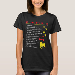 Mops Welpe Niedlich lustig Neu0 Regeln Lover Gesch T-Shirt