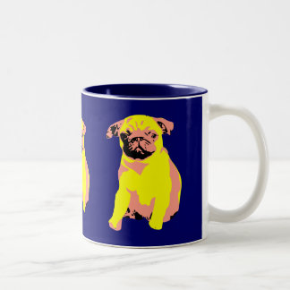 Mops-Welpe "Puggy Liebe " Zweifarbige Tasse