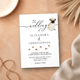 Mops Welpe Wedding Calligraphy Einladung