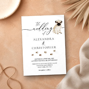 Mops Welpe Wedding Calligraphy Einladung