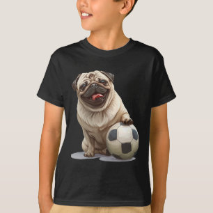 Mops Welpen Hund Fußball Byll Sportteam Tier Männe T-Shirt