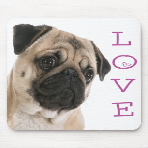 Mops Welpen Hund Lila Herz LoveMousepad Mousepad